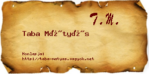 Taba Mátyás névjegykártya